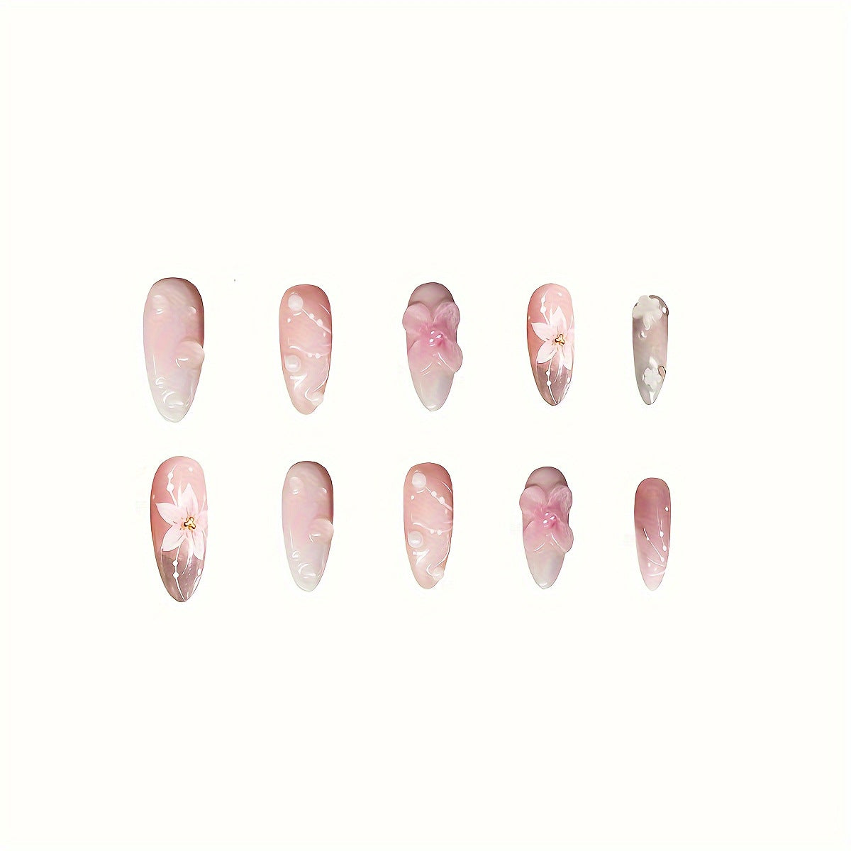 Florale Themen Press-On Nagelkunst Brehn
