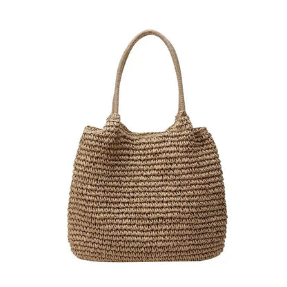Handtasche Aus Handgewebtem Naturmaterial mit Großzügigem Innenraum Brehn