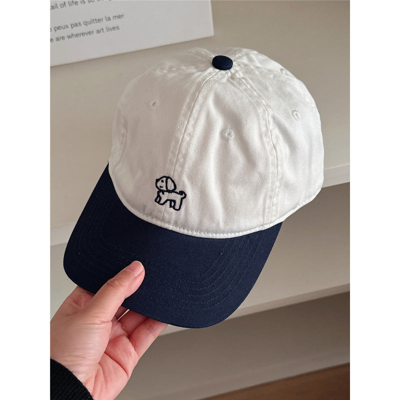 Damen Casual Bestickte Hund Baseballmütze Brehn