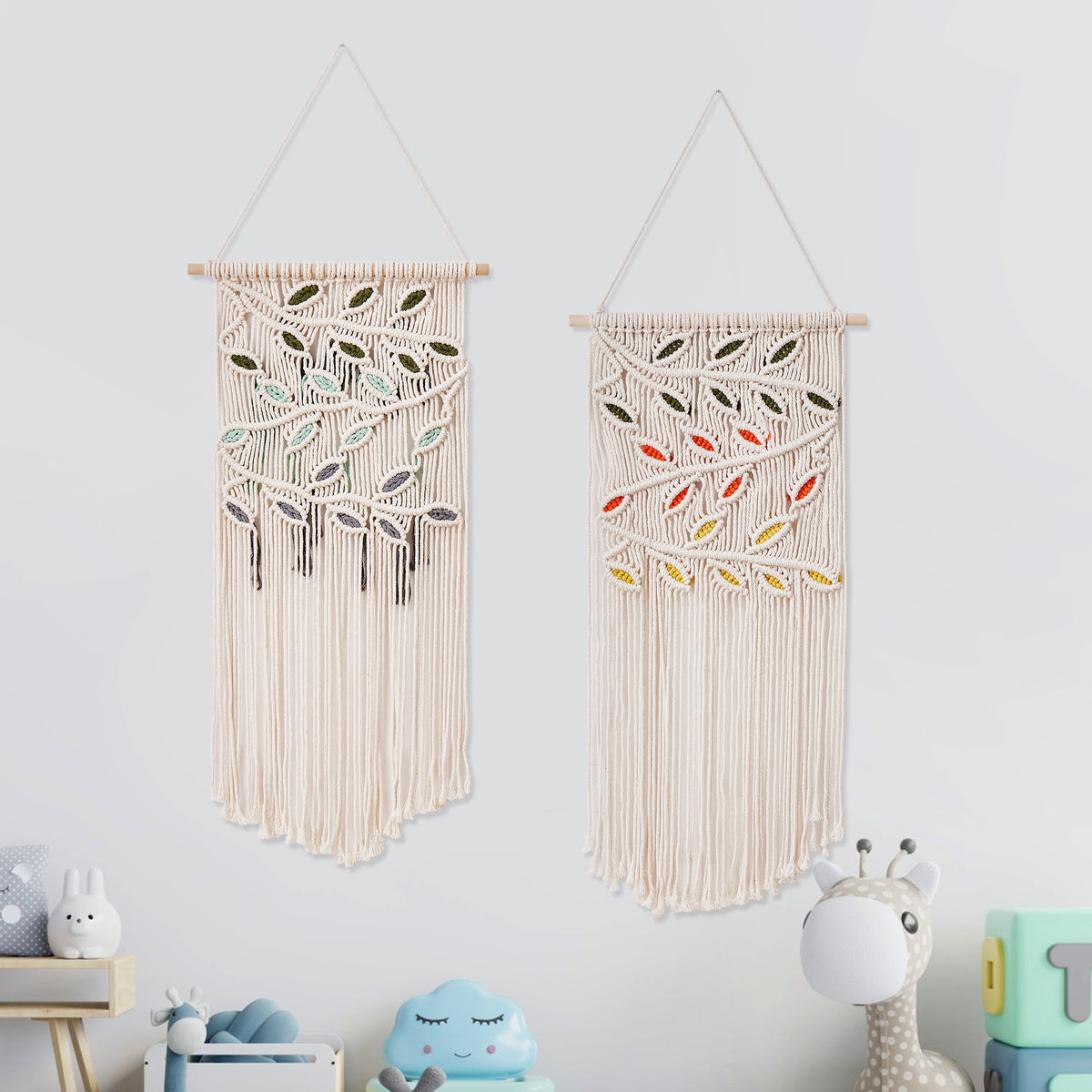 Makramee Blatt Wandbehang