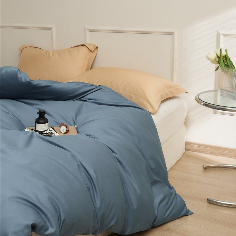 Baumwoll‑Renforcé Duvetbezug mit Soft‑Touch‑Finish und verdecktem Reißverschluss