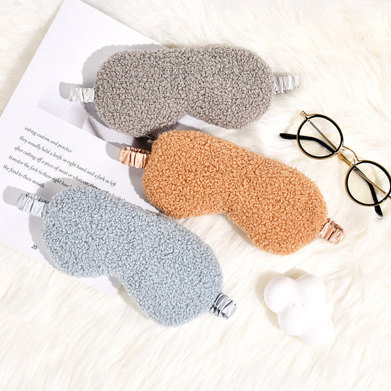 Damen nan kuschelige Thermo Schlafmaske aus Teddyfleece mit verstellbarem Satinband Brehn