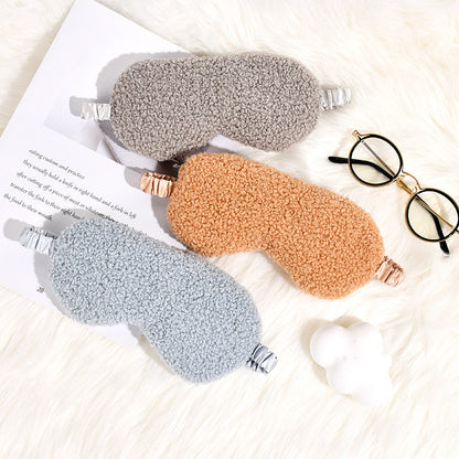 Damen nan kuschelige Thermo Schlafmaske aus Teddyfleece mit verstellbarem Satinband Brehn