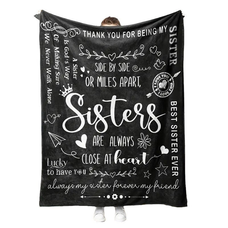 Inspirational Sister-Themed Fleece-Decke