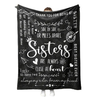Inspirational Sister-Themed Fleece-Decke