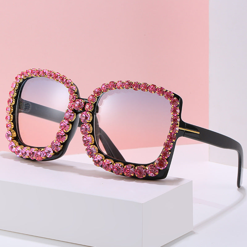 Glamouröse mit Strass besetzte Oversized-Sonnenbrille Brehn