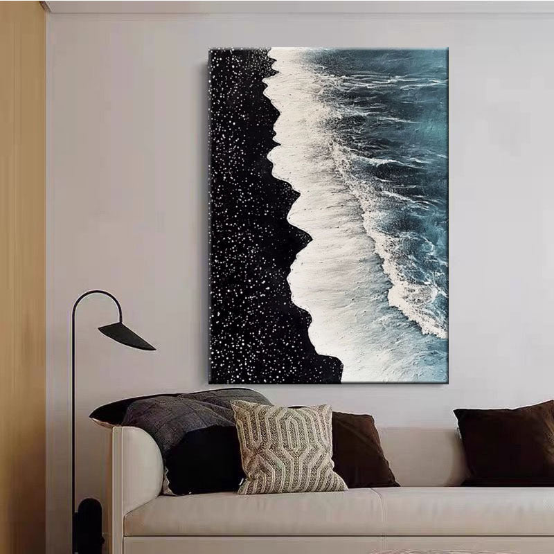 Ozean-inspiriertes abstraktes Leinwand Wandkunst