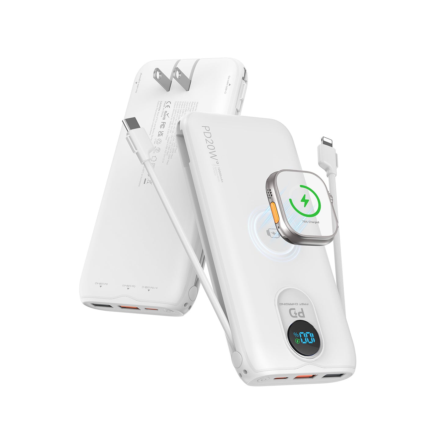 Powerbank mit Kabelloser Ladefunktion und Hochleistungsfähiger Schnellladung Brehn