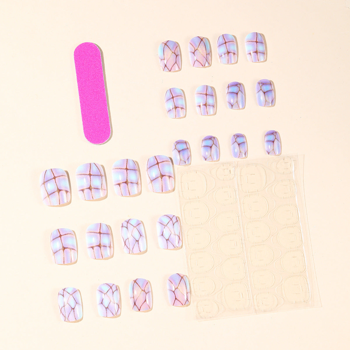Iridescent Geometric Nail Art Extensions Brehn