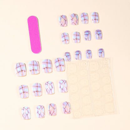 Iridescent Geometric Nail Art Extensions Brehn
