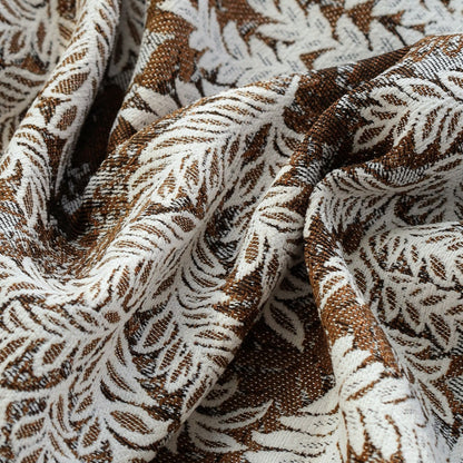 Rechteckiger dekorativer Kissenbezug mit besticktem Blatt‑Jacquard und Fransenrand Brehn