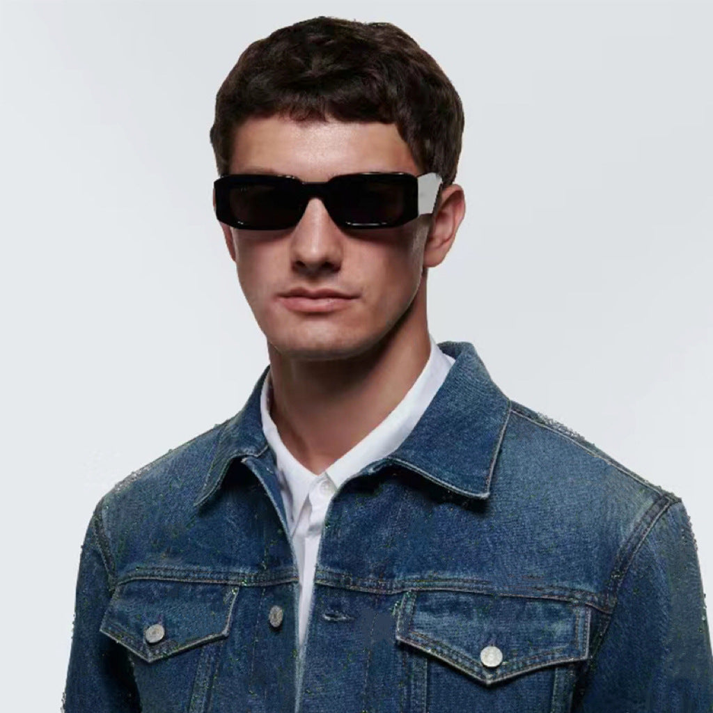 Damen modische quadratische Sonnenbrille mit breitem Rahmen und UV-Schutz Brehn
