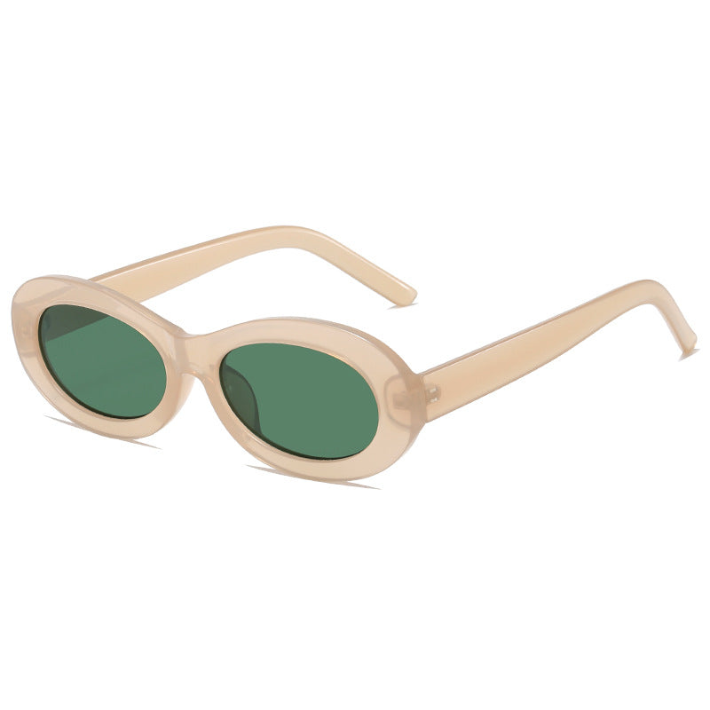 Damen modische ovale Sonnenbrille mit UV-Schutz und innovativem Design Brehn