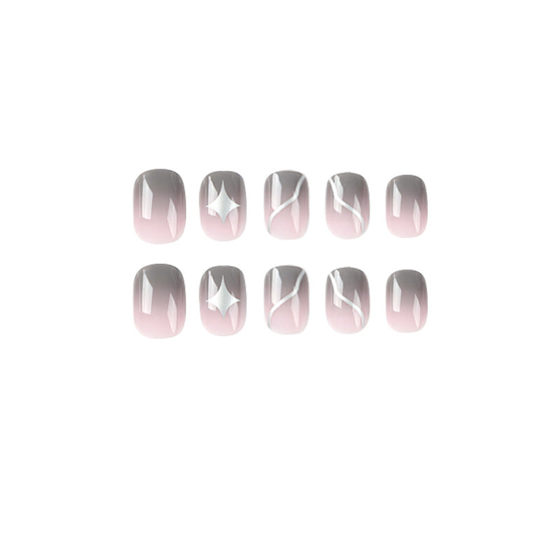 Künstliche Nagelkunst mit elegantem Ombre-Design und reizvollen Akzenten Brehn