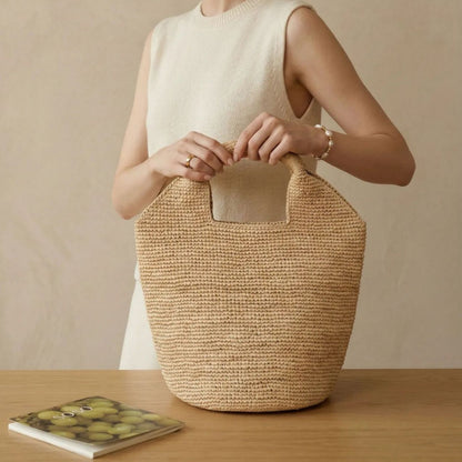 Handgefertigte Stroh-Tasche Brehn