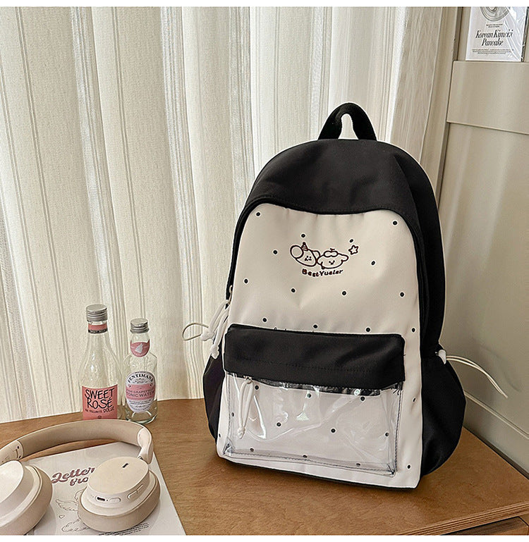 Niedlicher transparenter Paneelschulrucksack