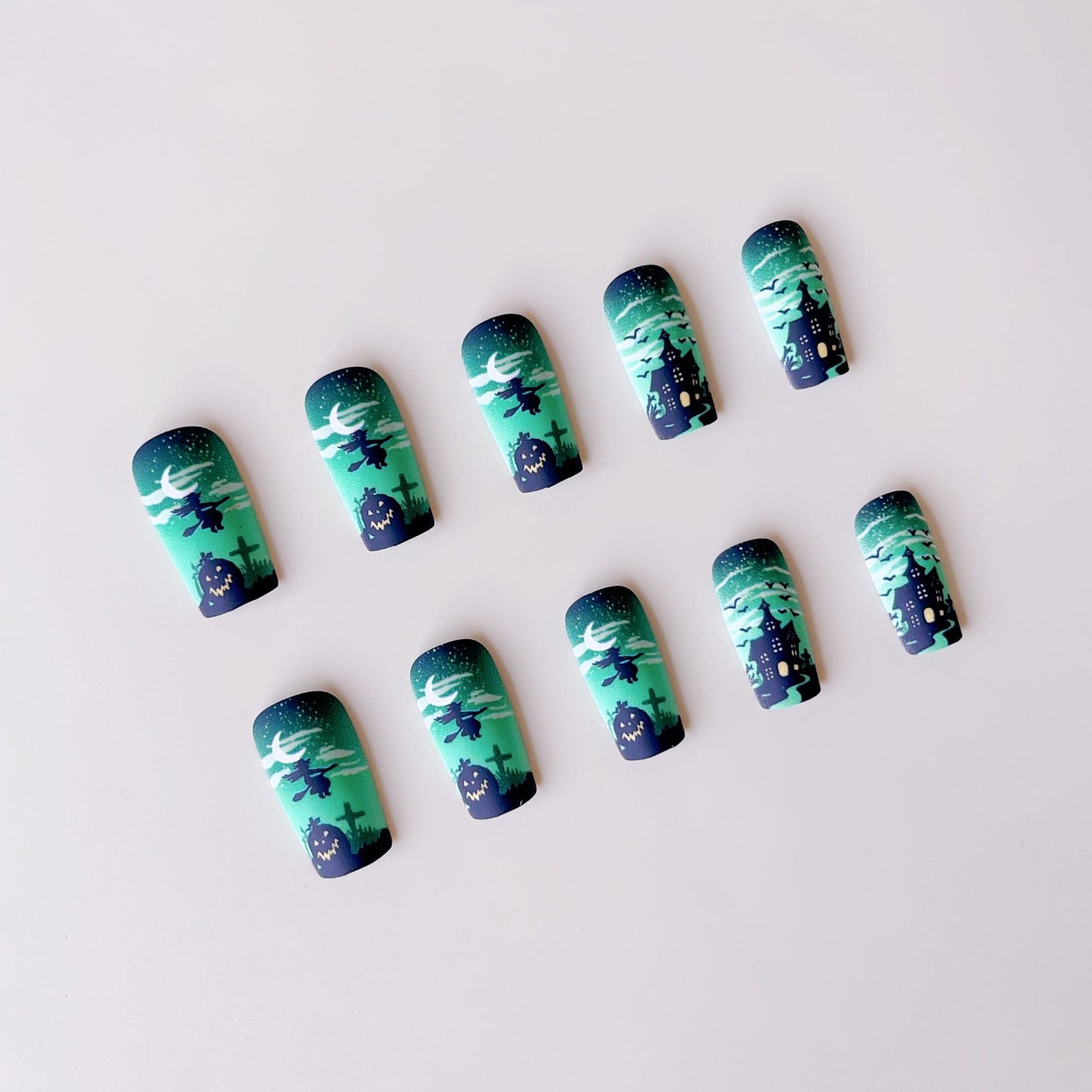 Halloween Kunstnagelset mit gruseligen 3D-Motiven Brehn