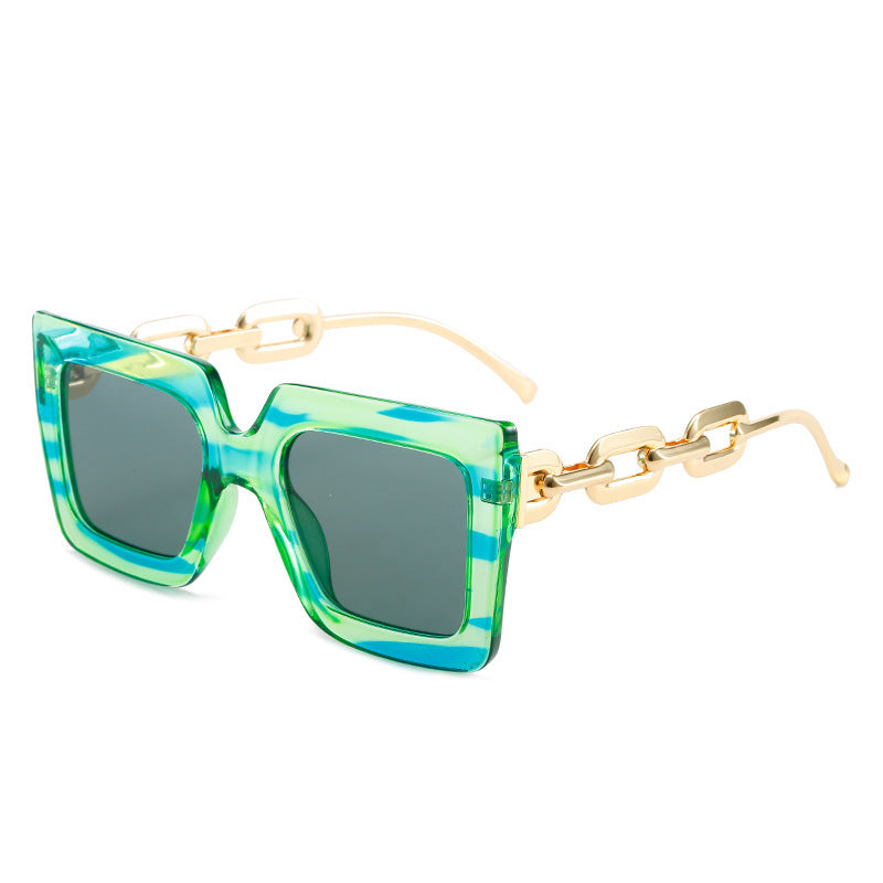 Damen Cat-Eye Sonnenbrille mit luxuriösem Design und Kettenrahmen Brehn