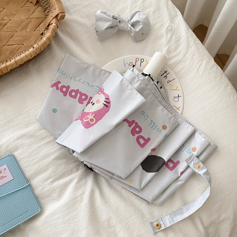 Damen Faltregenschirm mit kreativem Cartoon-Design Brehn