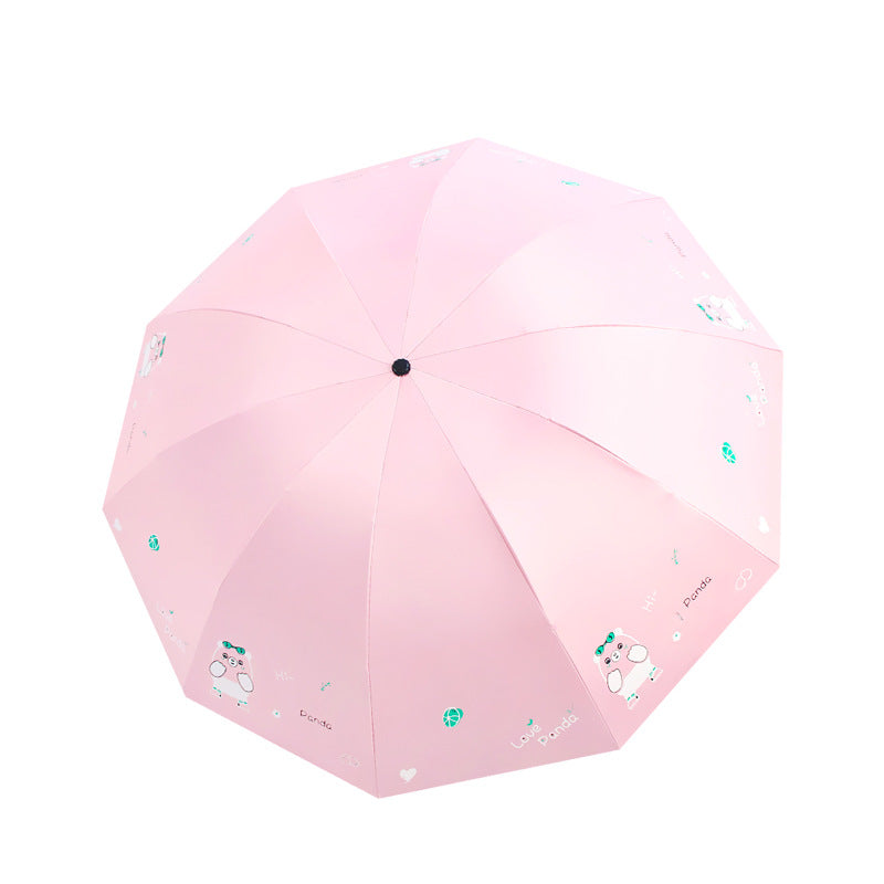 Damen Faltbarer Regenschirm mit niedlichem Panda-Motiv Brehn