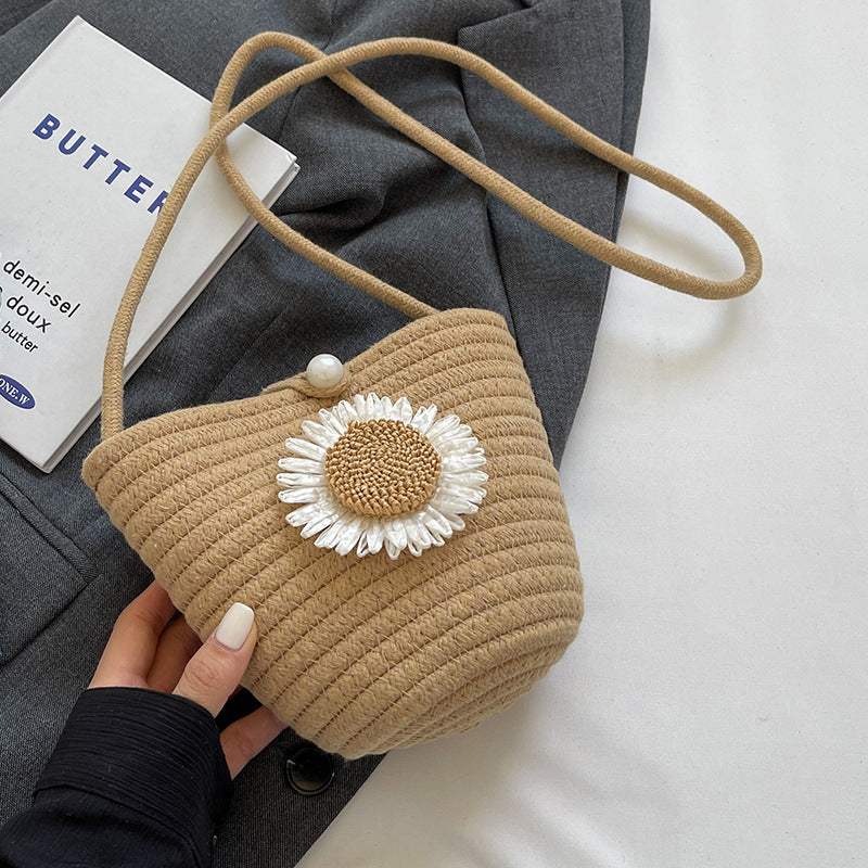 Dekorative Flora Woven Bucket Bag