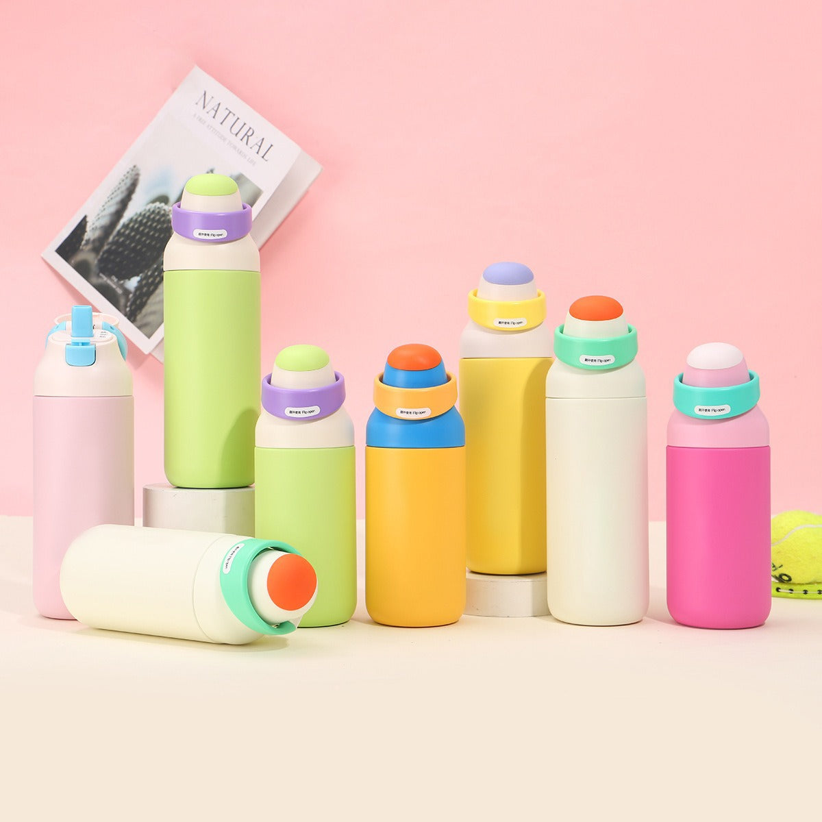 Damen isolierte Trinkflasche mit ergonomischem Verschluss Brehn
