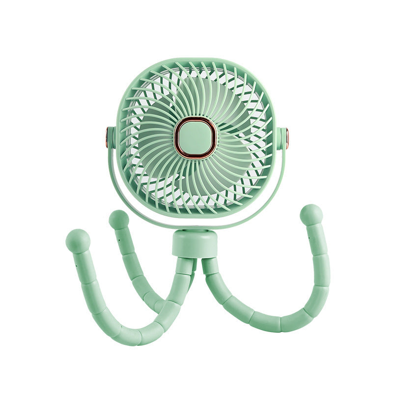 Unisex nan tragbarer Mini-Tischventilator mit biegsamen Standbeinen und wiederaufladbarem Akku Brehn