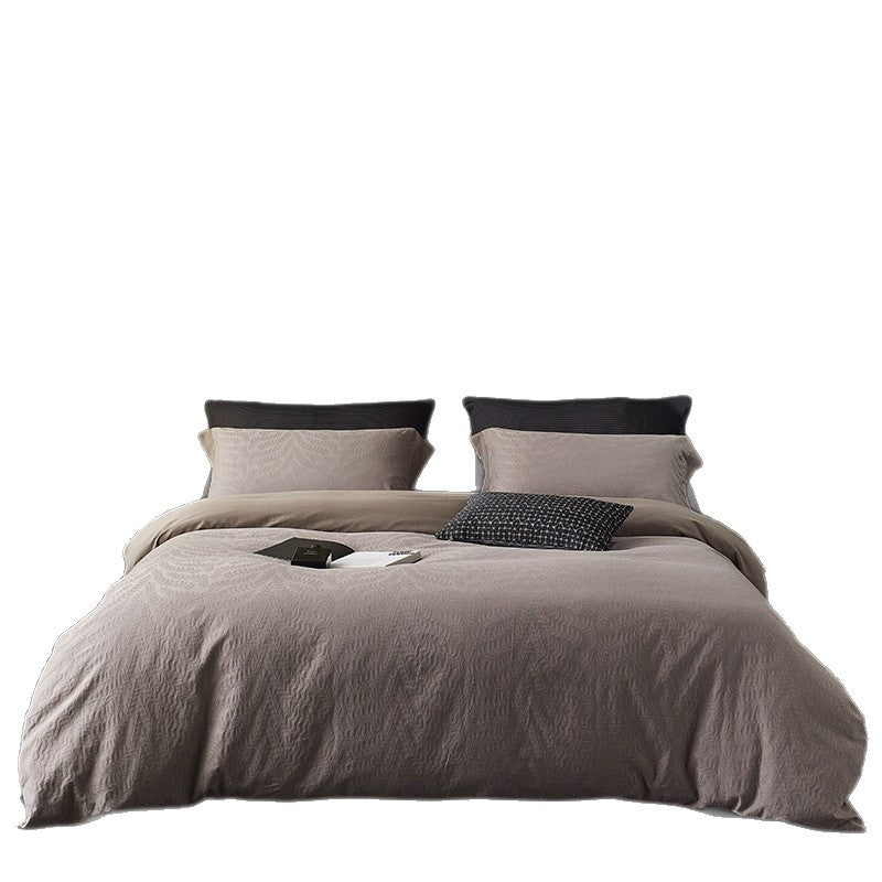 Gwaschene Baumwoll-Leinen Texturiertes Bettbezug-Set mit Matelassé-Finish und Kopfkissenbezügen