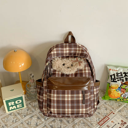 Hübscher Rucksack mit Plüsch-Charakterverzierung Brehn