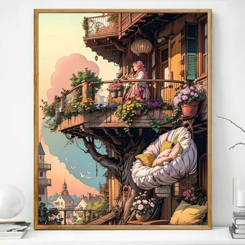 Gemütlicher Balkon Kunstdruck Brehn