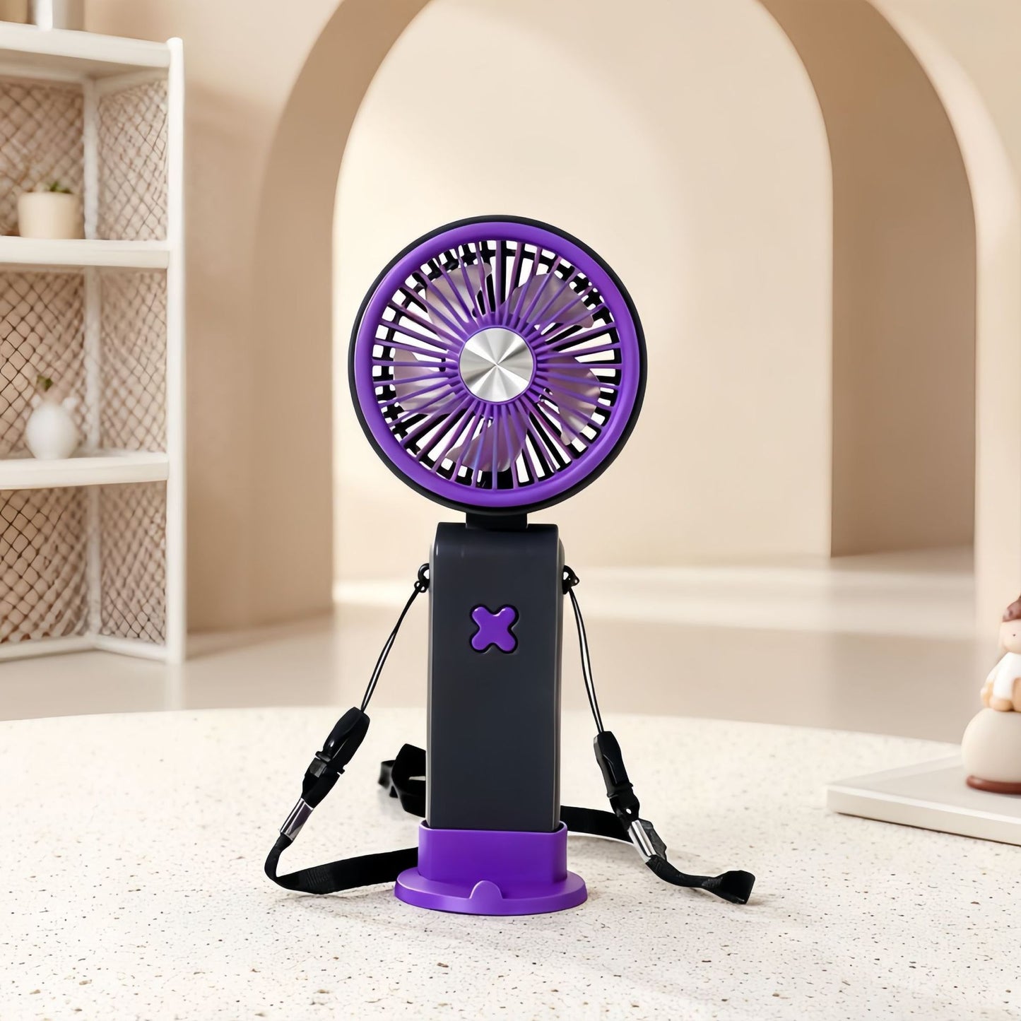 Damen Tragbarer Handventilator mit USB-Anschluss und flexiblem Tragesystem Brehn