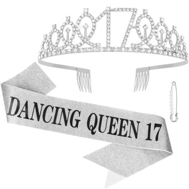 Damen Glitzernde Tiara mit personalisiertem 80. Geburtstagsschriftzug Brehn