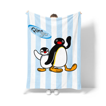 Lustige Illustrierte Pinguin Plüsch-Wurfdecke