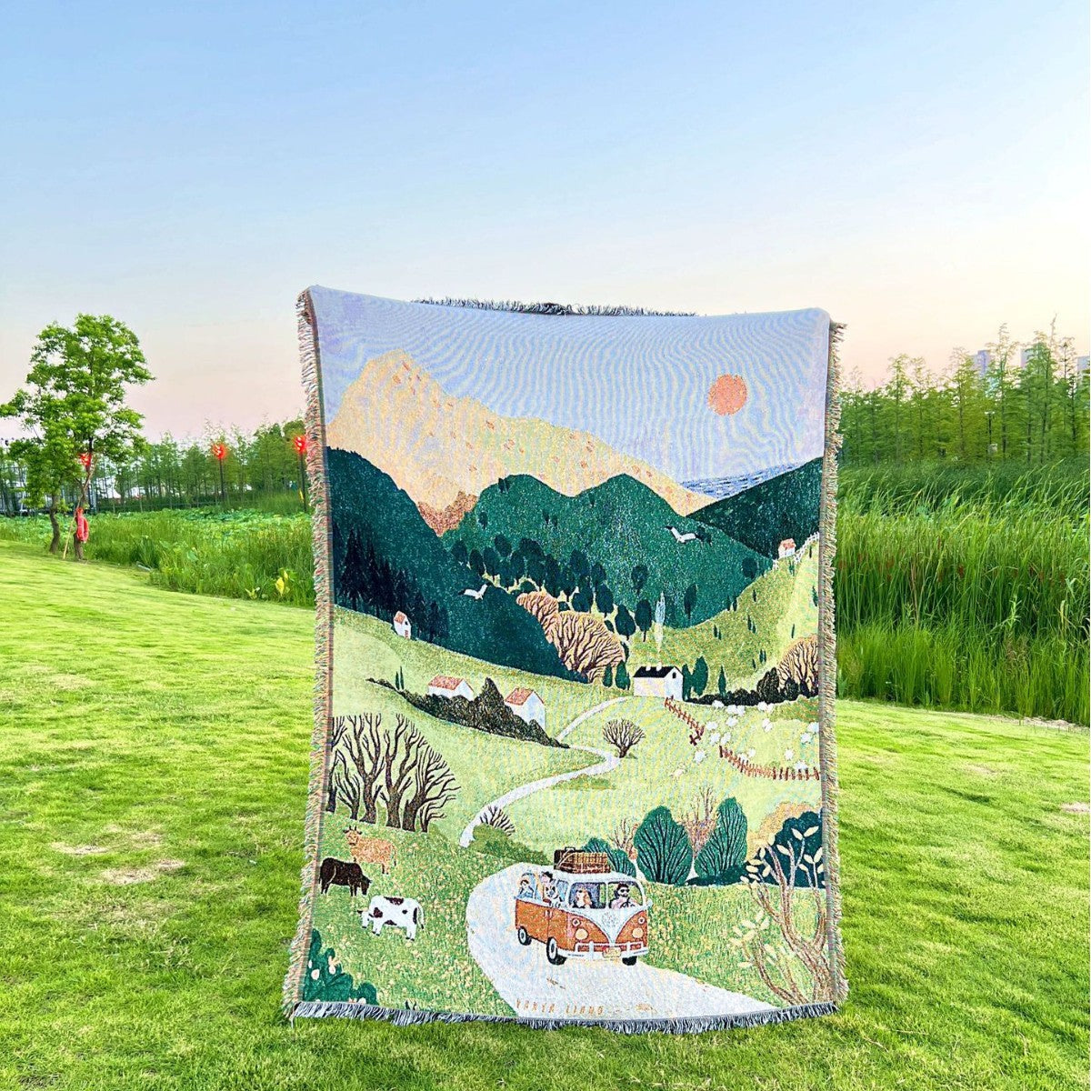 Künstlerische Landschaft Gewebte Wurfdecke