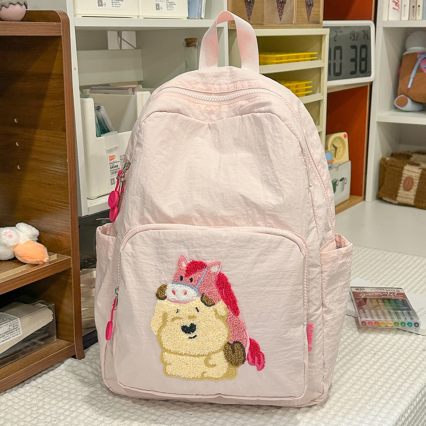 Cartoon-Charakter bestickter Rucksack