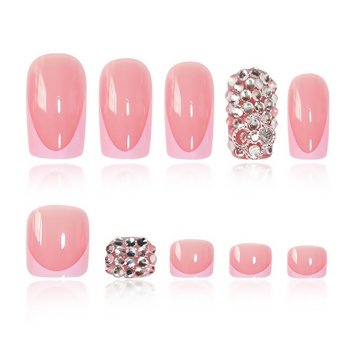Glamouröser French Tip Press-On Nail Set Brehn