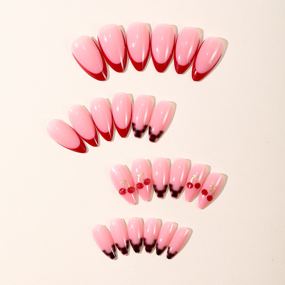 Trendiges French Tip Nagelkunstset Brehn