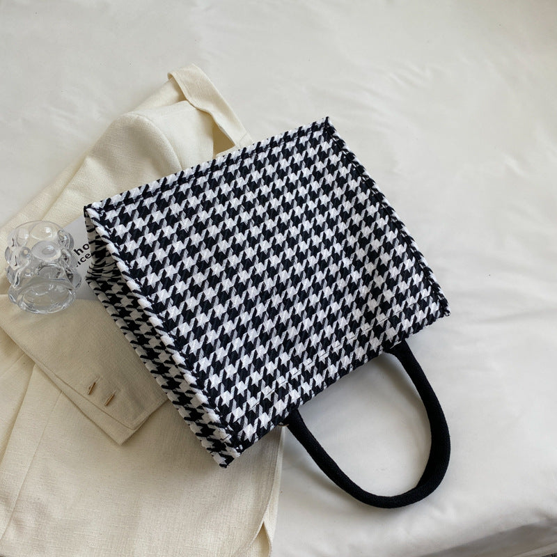 Hahnentritt-Muster Handtasche