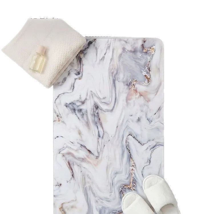 Luxuriöses Marmor-Design Badeteppich-Set Brehn