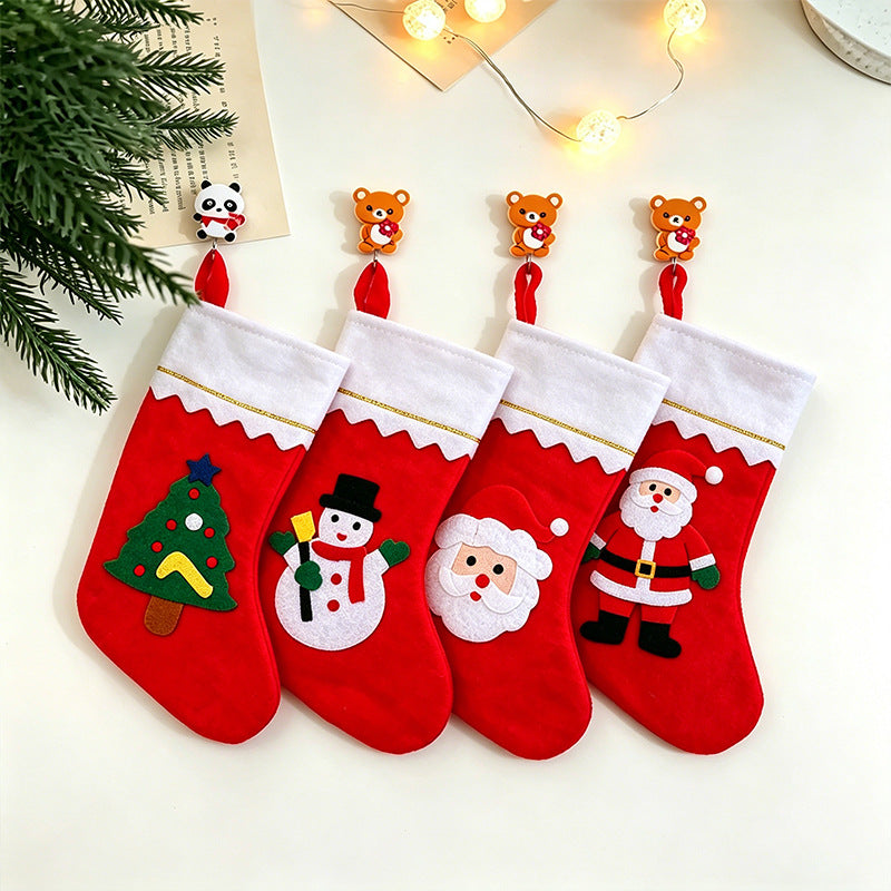 Niedlicher Weihnachtsstrumpf mit festlichen Motiven Brehn