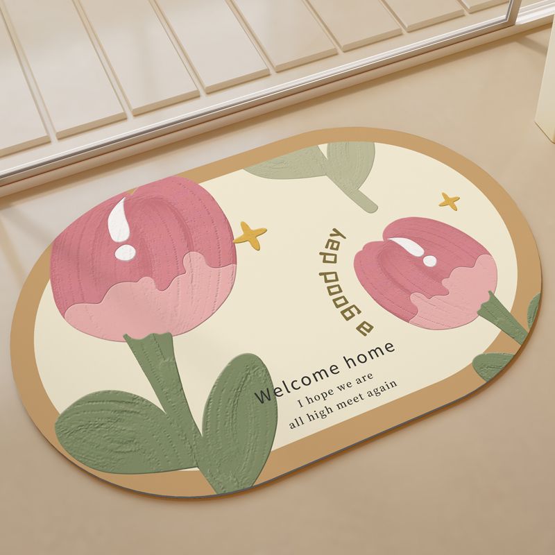 Charmante Blumen Willkommensmatte Brehn