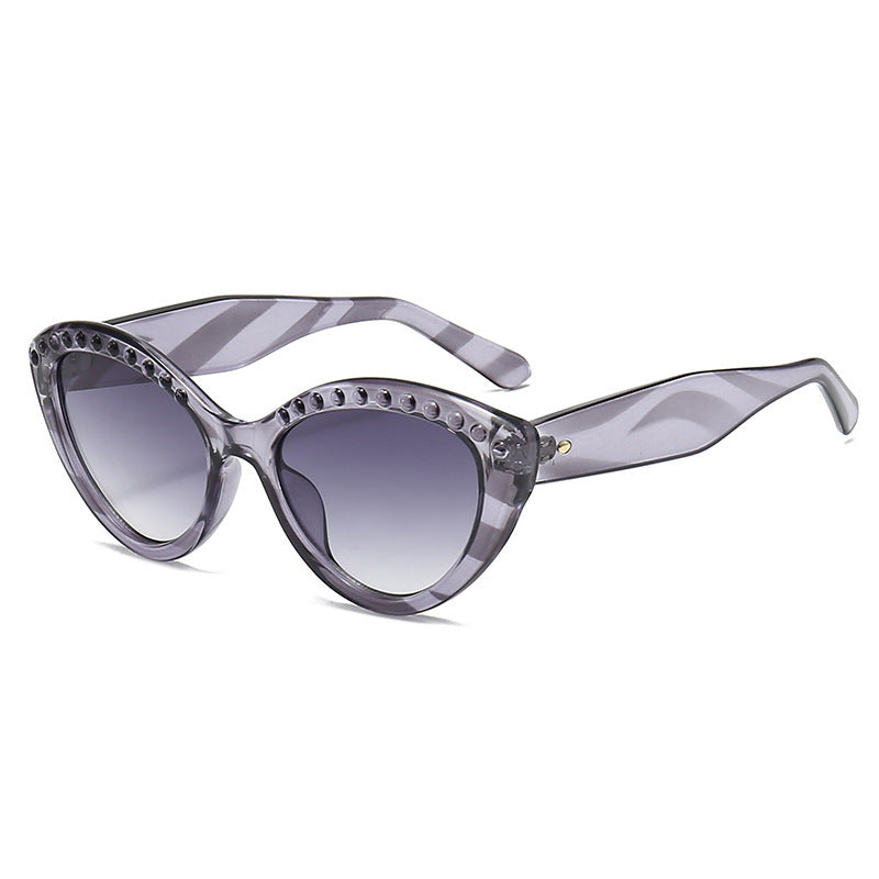 Damen Cat-Eye Sonnenbrille mit glitzernden Details Brehn