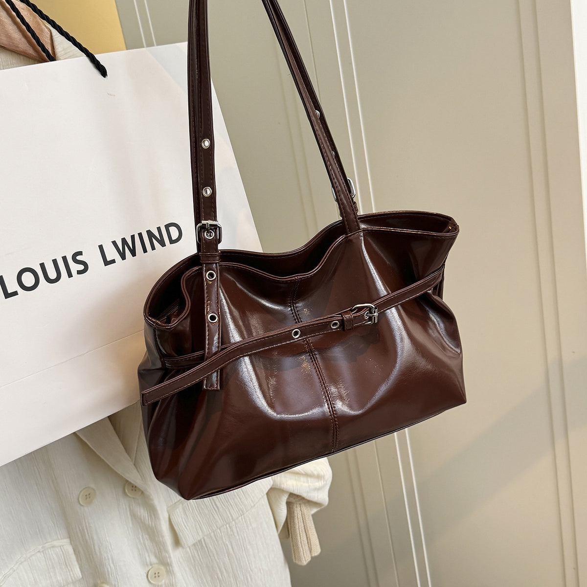 Stylische Faux-Leder Tragetasche