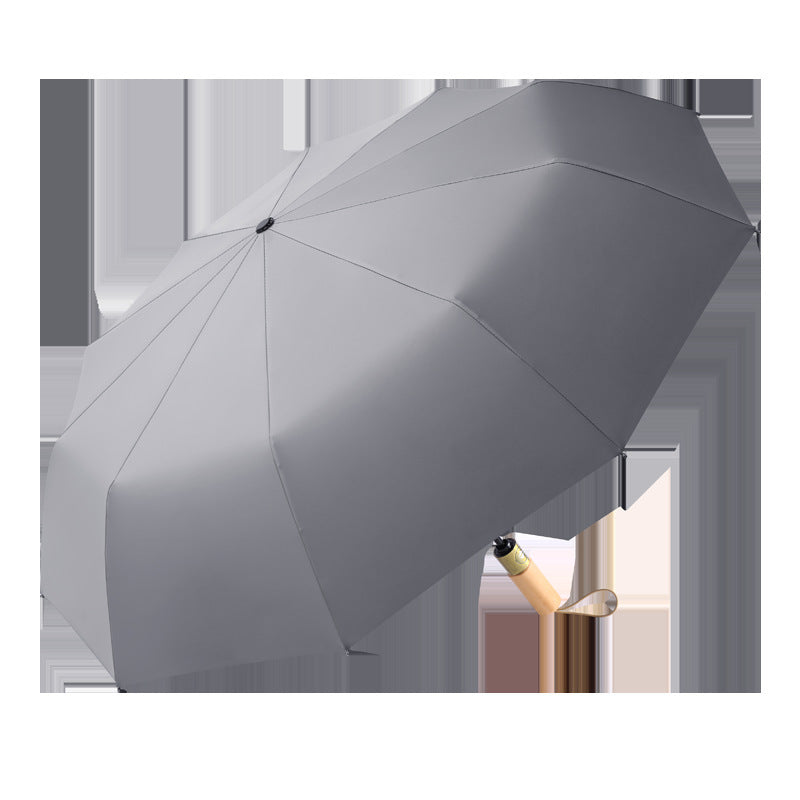 Damen eleganter Faltregenschirm mit ergonomischem Holzgriff und windresistenter Konstruktion Brehn