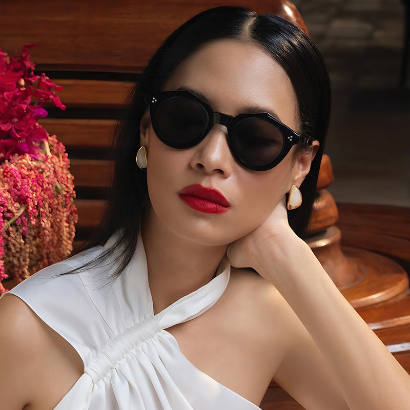 Damen Designer-Sonnenbrille mit polygonalem Rahmen und modischen Akzenten Brehn