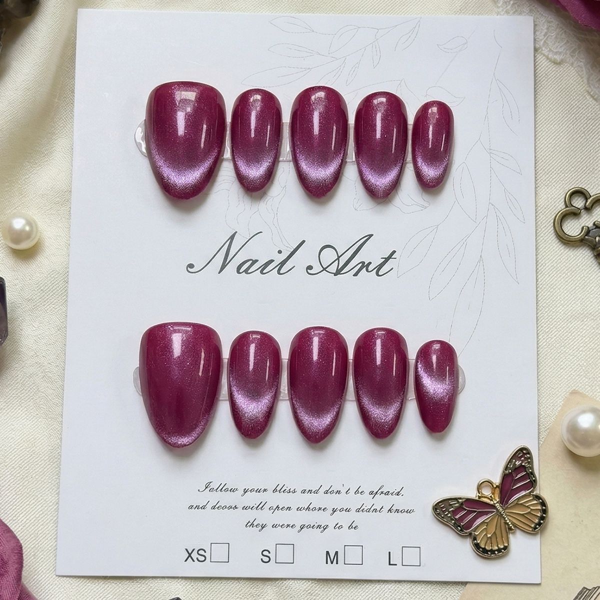Premium Glänzendes Press-On Nagel Set