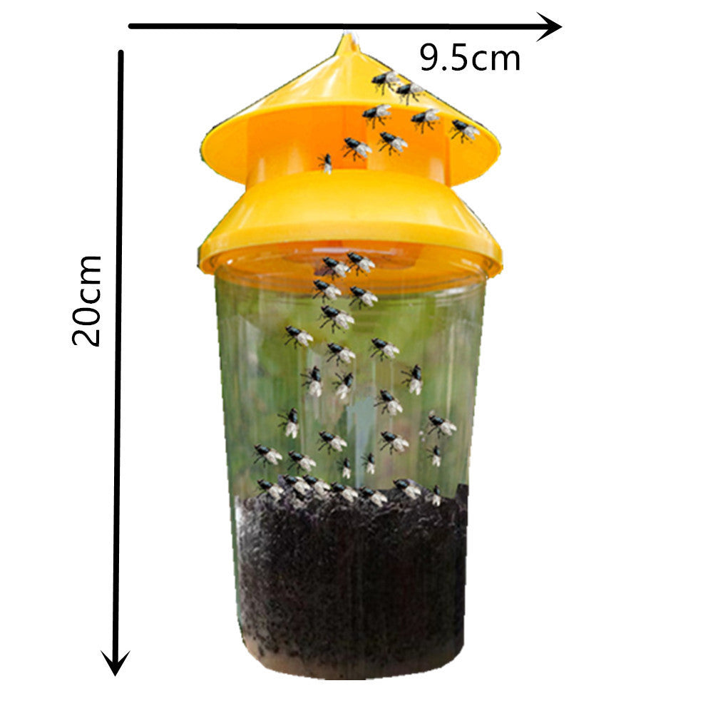 Wiederverwendbare Outdoor-Insektenfliegenfalle mit ungiftigem Köderreservoir und hängendem Baldachin Brehn