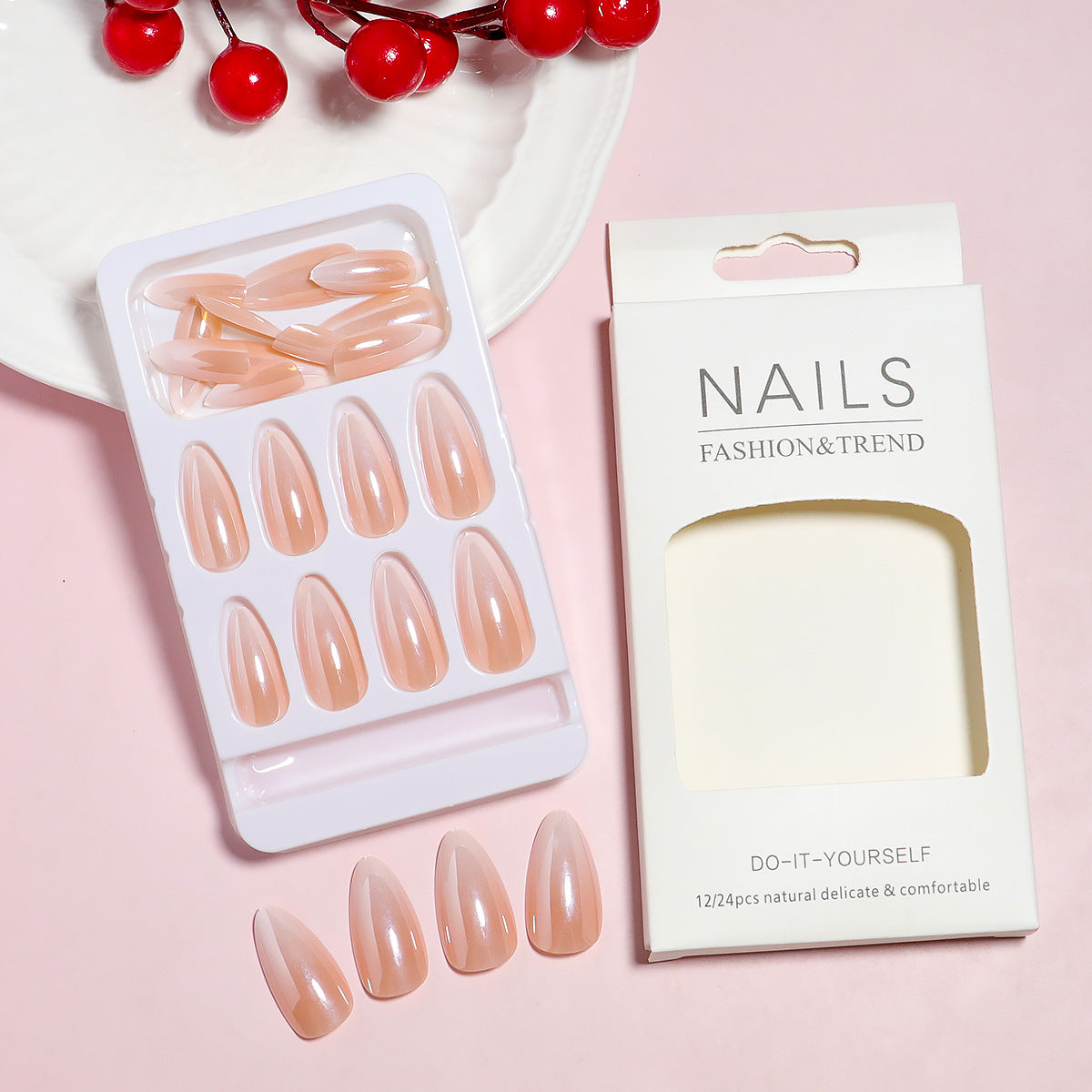 DIY Natürlicher Finish Press-On Nail Set Brehn 1787225130