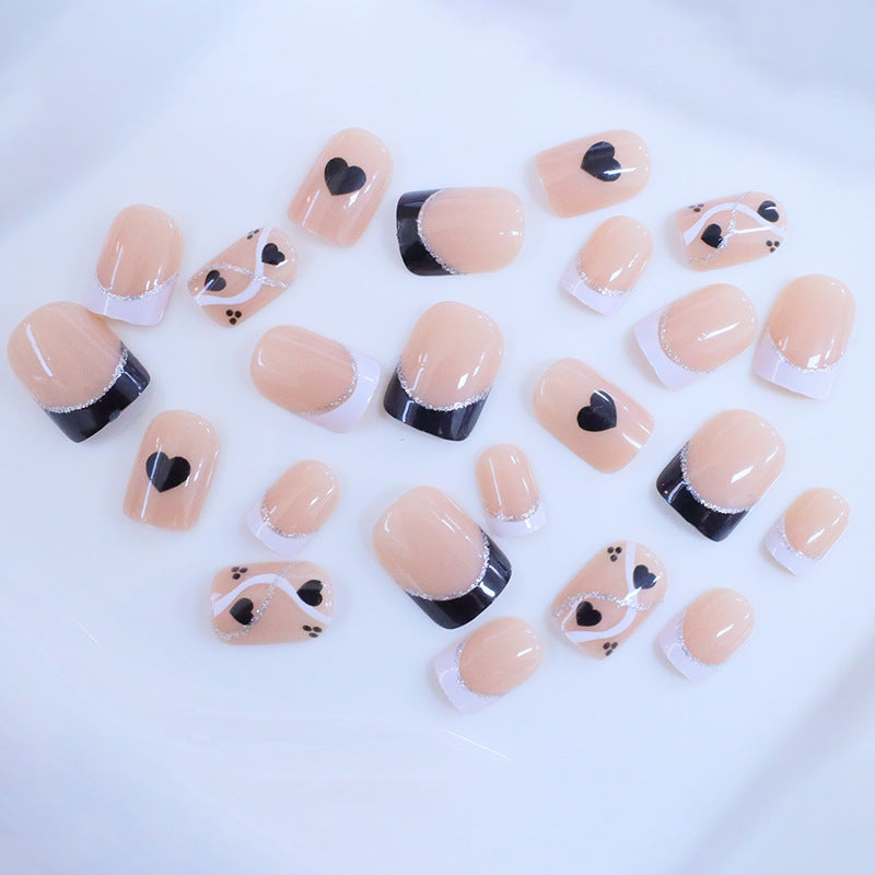 Elegante Herz-Design Druck-Nagel-Set Brehn