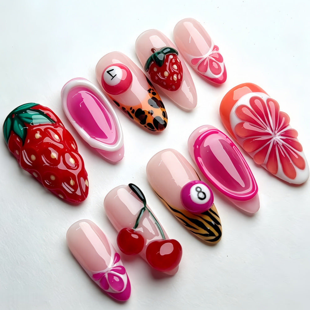 Kunstnagelset mit Fruchtmotiven Brehn
